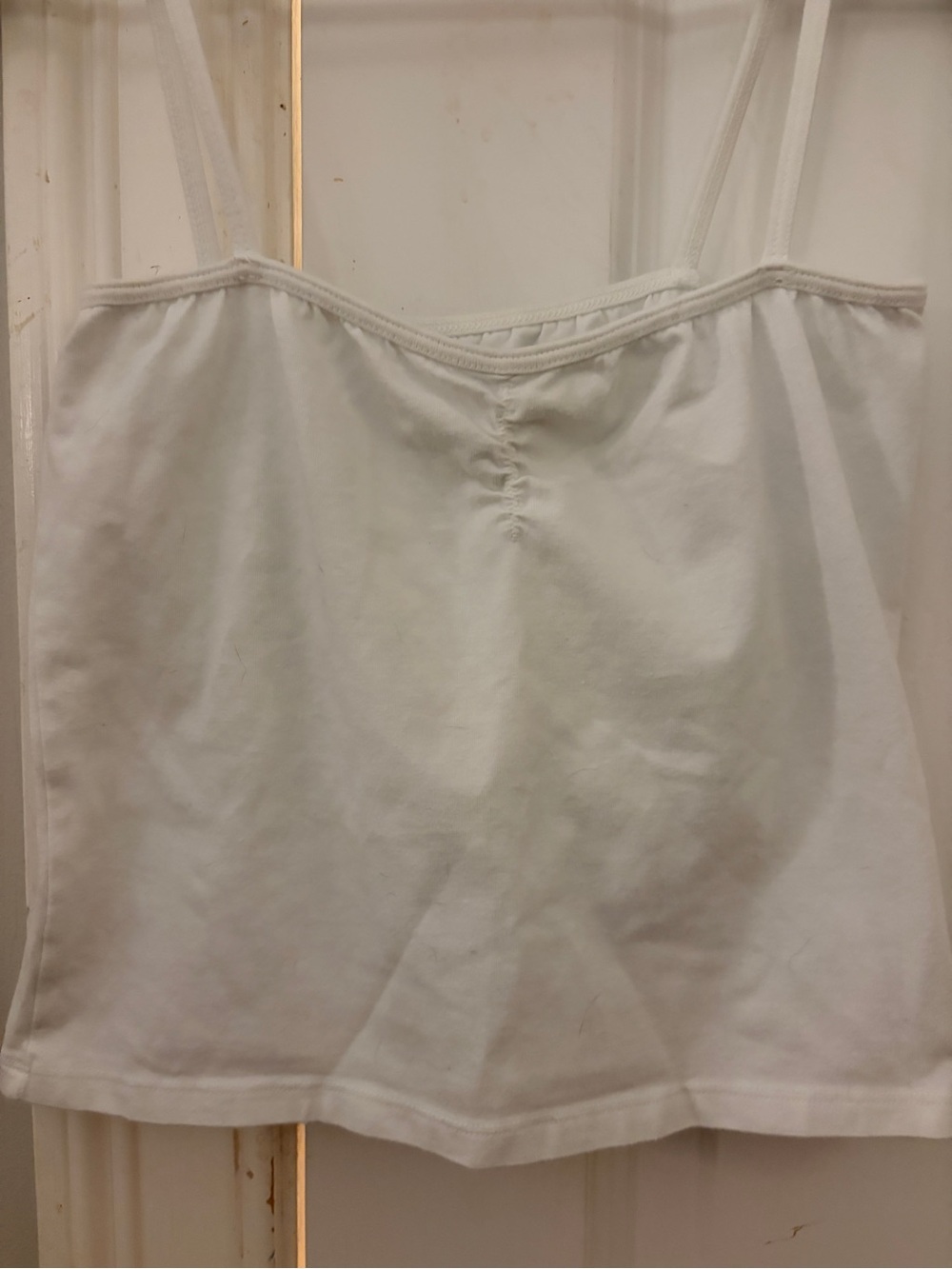 Brandy Melville White Ruched Cami Top